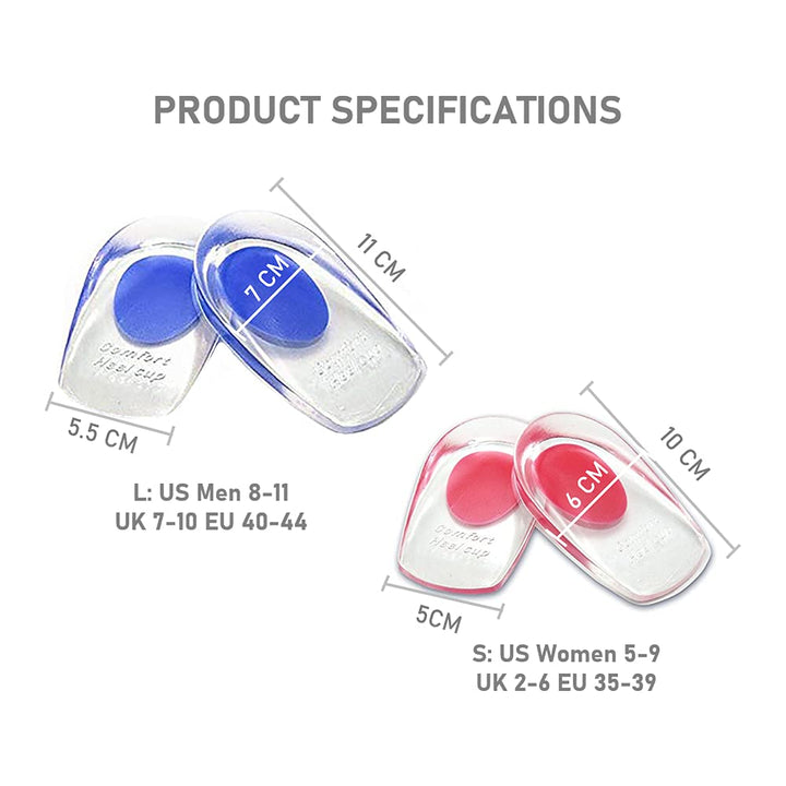 VivoFoot Gel Heel Cup Comfort Insoles (Small: US Women 