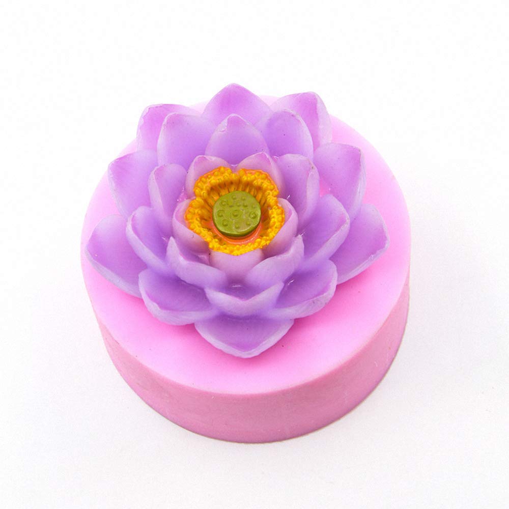 3D Lotus Flower Shaped Silicone Soap Mold Wax Candle Ma