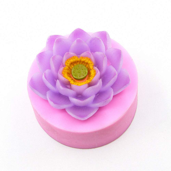 3D Lotus Flower Shaped Silicone Soap Mold Wax Candle Ma
