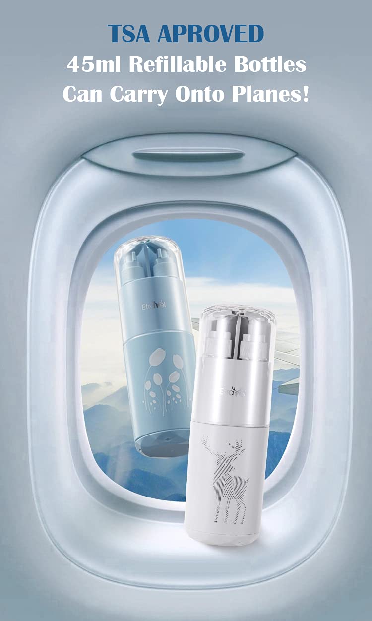 Etravel 7-in-1 Travel Toothbrush Kit With Case And Cover - Includes 2 TSA Approved Travel Bottles, Toothbrush, Comb, Towel, Mirror, Cup - Weekend Bag Toiletry Bags For Traveling - [Patented Design]