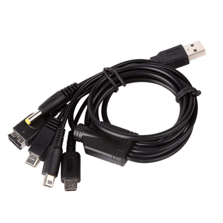 5 in 1 USB Charger Cable for Nintendo - Multi System Nintendo DSi Charger Cable Compatible with Nintendo NDS Lite, Wii U, 3DS, 2DS, PSP 1000, 2000, 3000, GBA SP - Charge All with One Cord