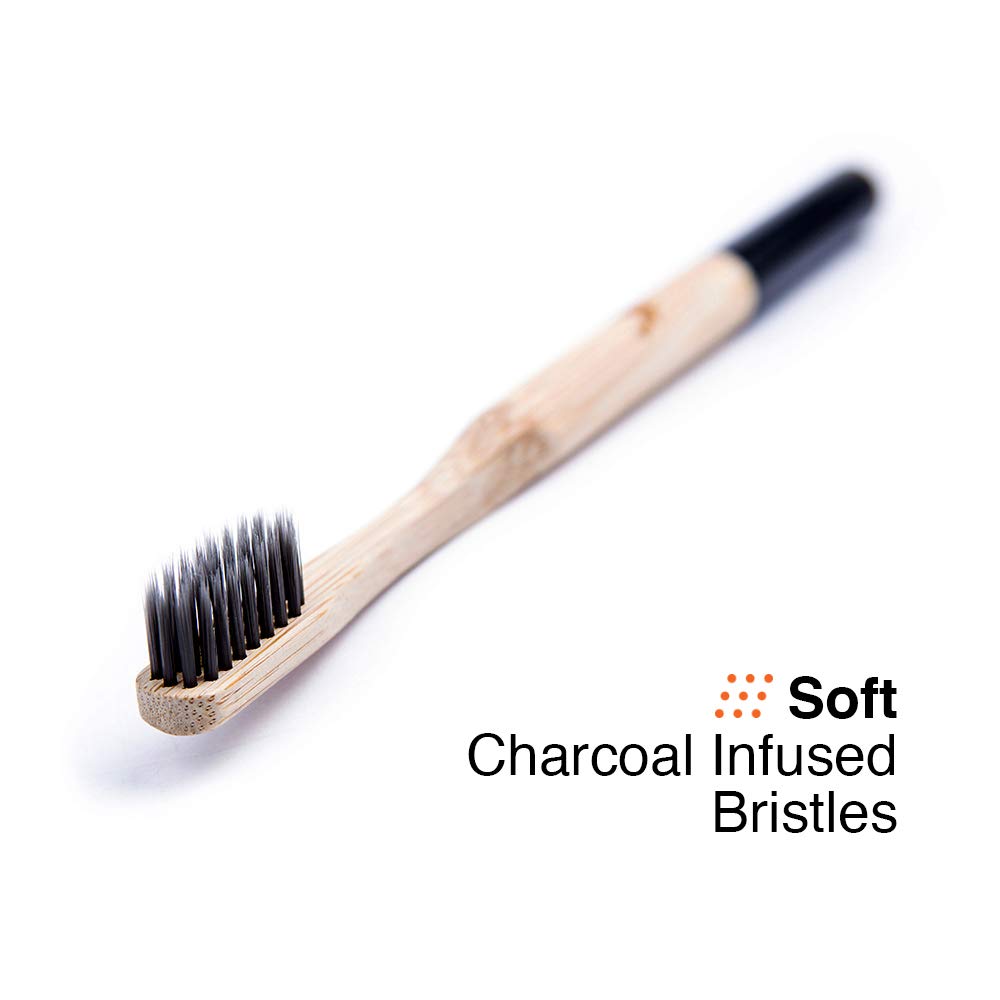 Native Birds Bamboo Toothbrush with Soft Charcoal Infus