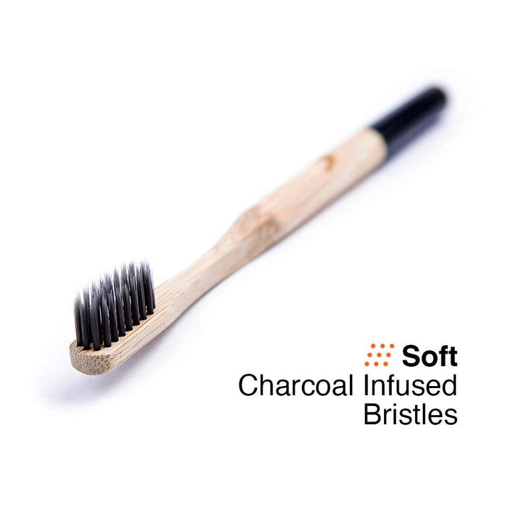 Native Birds Bamboo Toothbrush with Soft Charcoal Infus