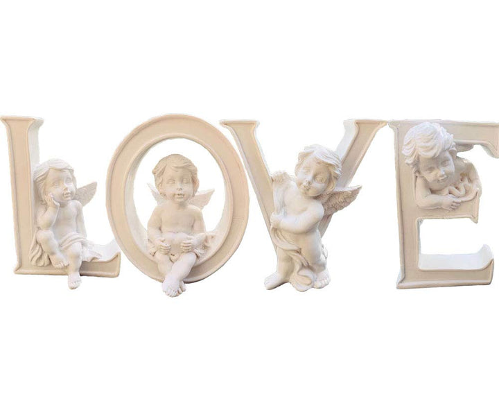 Set 4 Angel Figurines Cherub Figurine Statue Easter Religious Collectible Heart&amp;Love Angel Figurines Home Wedding Centerpiece, Easter décor
