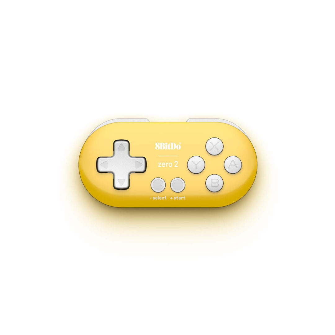 8Bitdo Zero 2 Bluetooth Gamepad Keychain Sized Mini Controller for Switch, Windows, Android, macOS & Raspberry Pi(Yellow Edition)