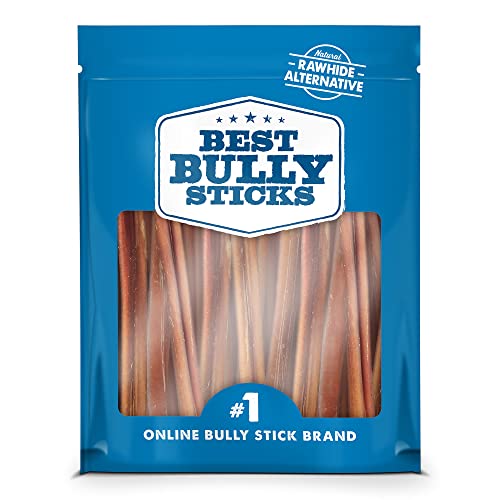 6 Inch All-Natural Bully Sticks for Dogs - 6” Easily Digestible, 100% Grass-Fed Beef, Grain and Rawhide Free | 25 Pack
