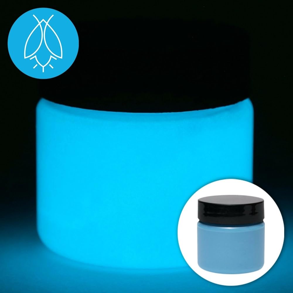 Glow In The Dark Acrylic Paint - Neutral Paints with 5+ Color Options for Art Paintings, Decorations, Outdoor & Indoor Art Craft for Adults, Students and Kids - 1 Ounce (Neutral Sky Blue)