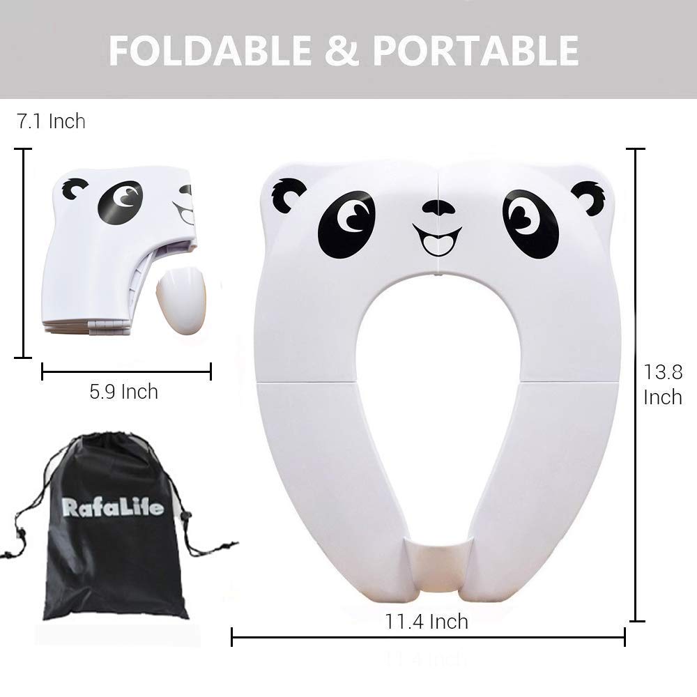 Bath Toys - [Upgrade Splash Guard - Stable] Portable Toilet Training Seat for Toddlers, Boys &amp; Girls. Folding Travel Potty Seat. Extra Stable, Powerful and Safe, with Handy Carry Bag (Blue)