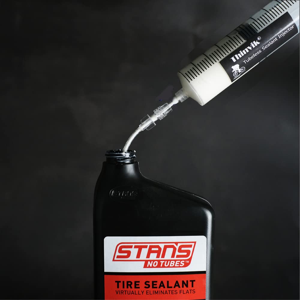 3.5 oz/100ML Bike Tubeless Sealant Injector Syringe for Stans No Tubes sealant and Other sealants, Presta Schrader Valve Core Removal Tool