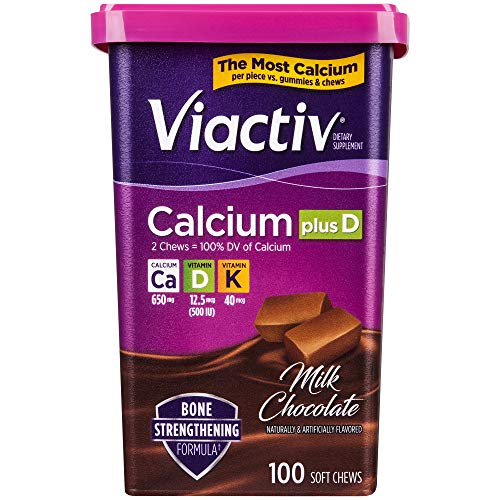 Viactiv Calcium +Vitamin D3 Supplement Soft Chews, Milk