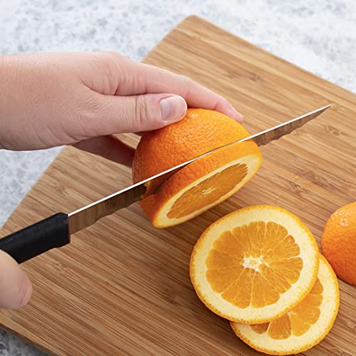 Cutlery Serrated Slicing Knife Stainless Blade and Steel Resin, 11-1/4 Inches, Black Handle