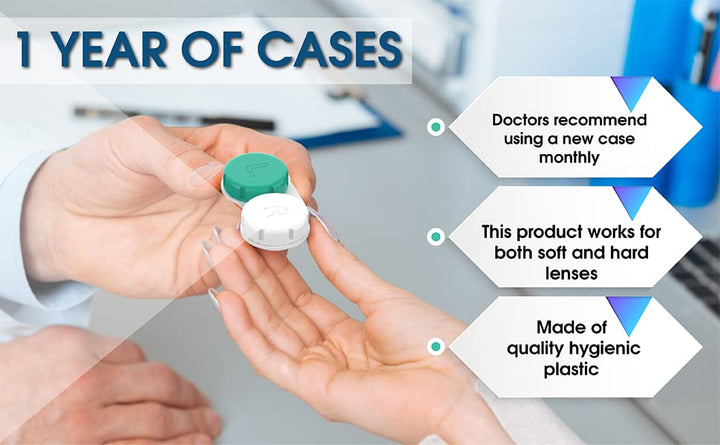 Contact Lens Cases 12 Count. FDA Approved. One year sup