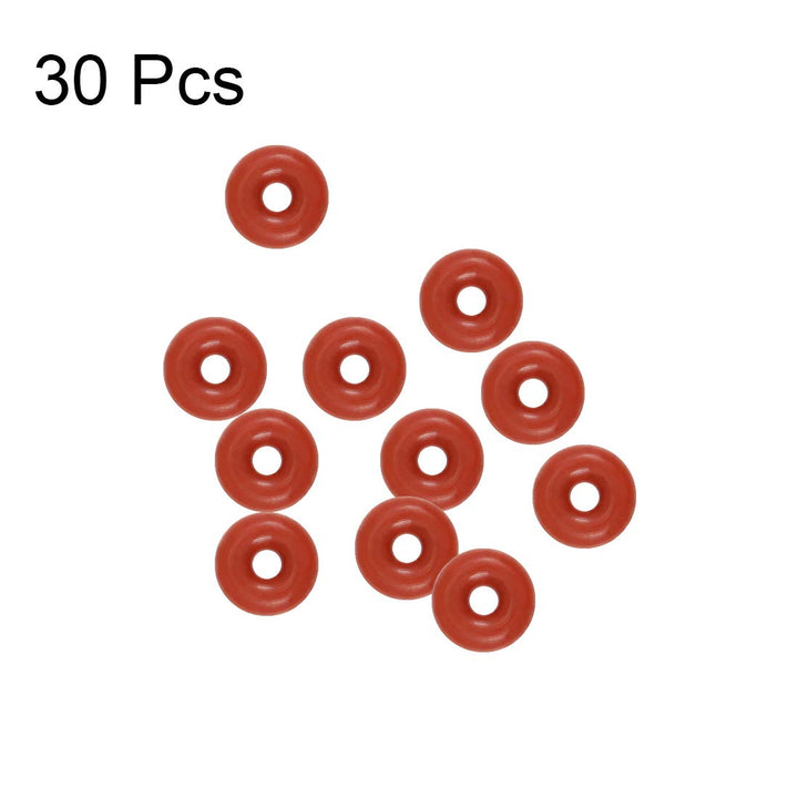 Silicone O-Ring, 4mm OD, 1mm ID, 1.5mm Width, VMQ Seal Rings Gasket, Red, Pack of 30