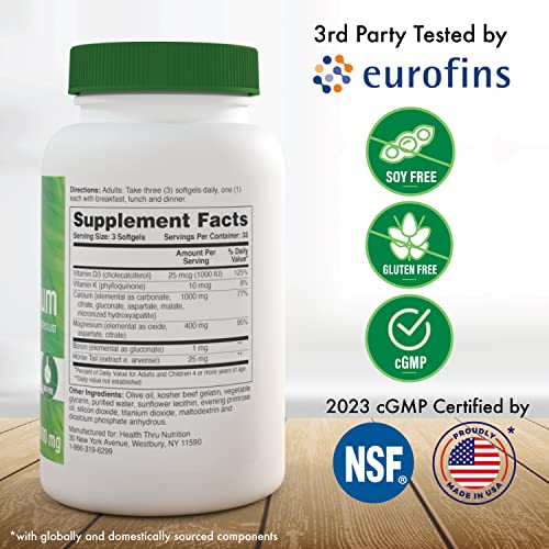 Health Thru Nutrition Liquid Calcium 1000mg, Magnesium 