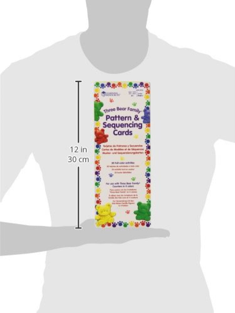 Three Bear Family Pattern Cards, Homeschool, Early Math Skill Learning, Bears Not Included, Ages 3+