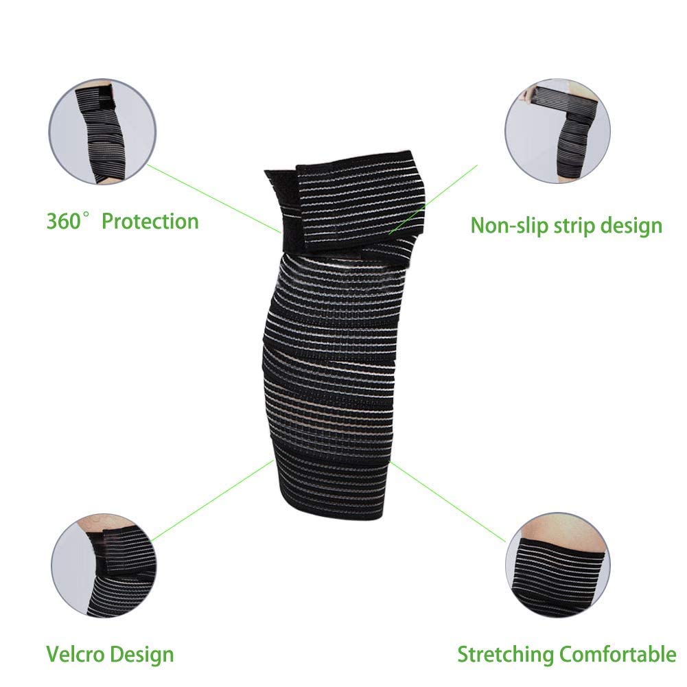 Extra Long Elastic Knee Wrap Compression Bandage Brace 