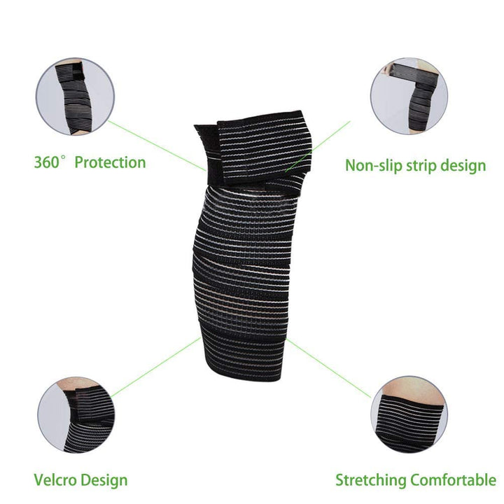 Extra Long Elastic Knee Wrap Compression Bandage Brace 