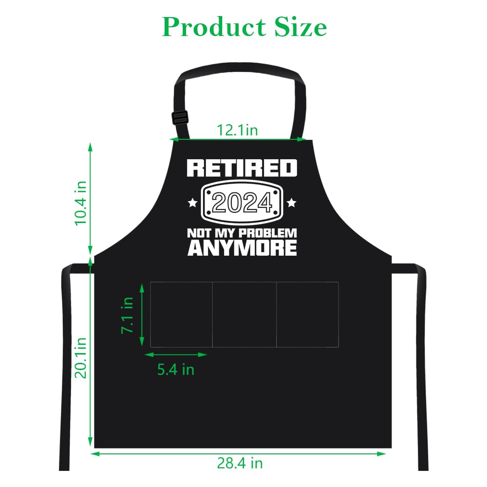 2022 Retirement Gift Apron for Men and Women, Funny Retired 2022 Not My Problem Any More - Cooking Apron Gift, Happy Retirement Gifts for Chef, Husband, Wife, Dad, Mom, Friends