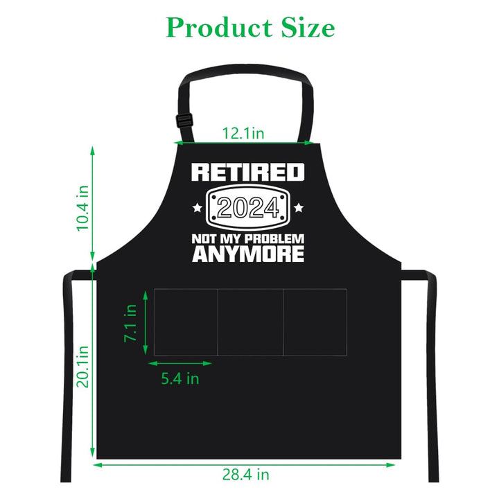 2022 Retirement Gift Apron for Men and Women, Funny Retired 2022 Not My Problem Any More - Cooking Apron Gift, Happy Retirement Gifts for Chef, Husband, Wife, Dad, Mom, Friends