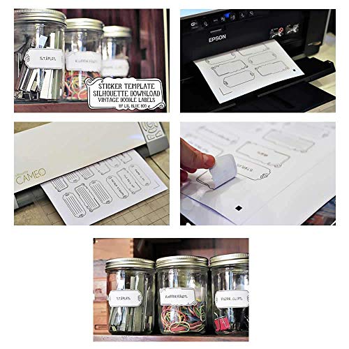 Silhouette Printable White Sticker Paper, 8.5X11, 8 Count