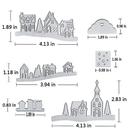 Village House Metal Cutting Dies Stencil Template Molds