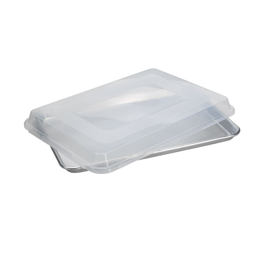 Natural Aluminum Commercial Baker's Quarter Sheet with Lid
