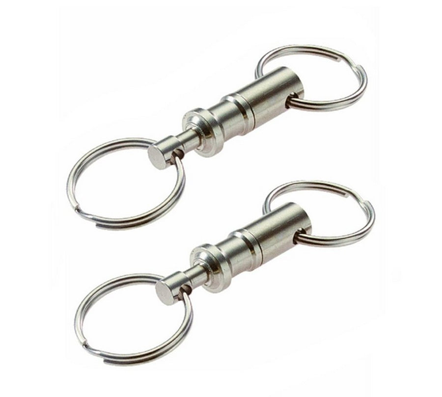 erioctry 2 Pcs Heavy Duty Dual Key Ring Detachable Pull