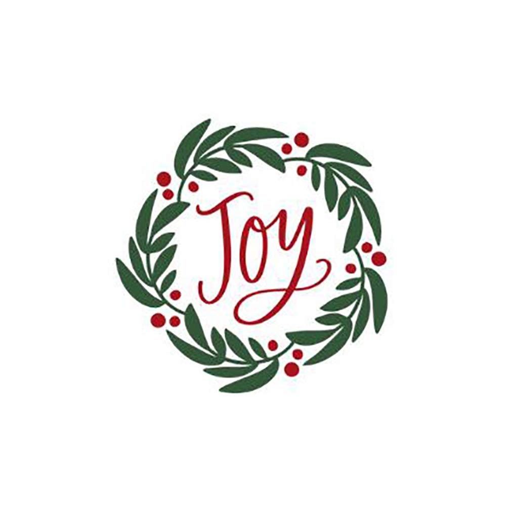 3.3 Inch Flower Wreath with Joy Words Letters Embossing Metal Cutting Dies Christmas Thanksgiving Craft Die Cuts