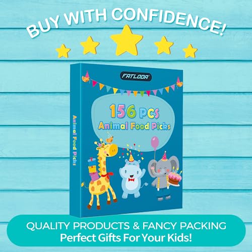 156PCS Animal Food Picks for Kids Bento Box Accessories, Fun Kids Food Picks, Cute Fruit Toothpicks for Kids Lunch Accessories, Reusable Lunchbox Picks for Kids Toddler