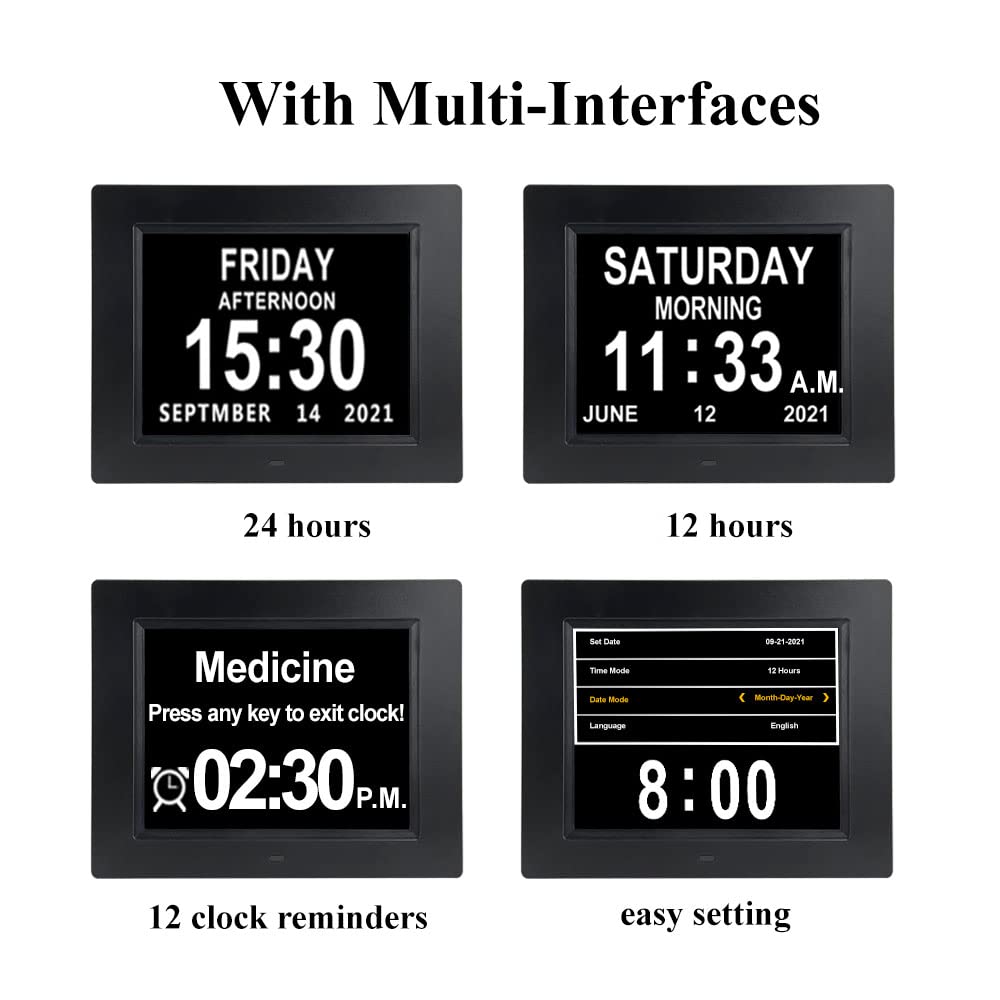 Levick 8 inch Dementia Clock Large Digital Clock for Se