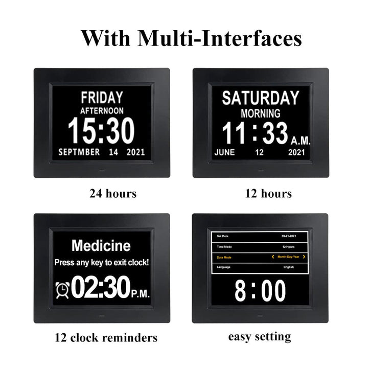 Levick 8 inch Dementia Clock Large Digital Clock for Se