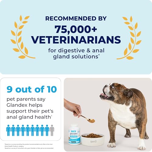 Labs Glandex Dog Fiber Supplement Powder for Anal Glands with Pumpkin, Digestive Enzymes &amp; Dog Probiotics for Digestive Health - Vet Recommended - Boot The Scoot (Beef Liver, 5.5oz Powder)