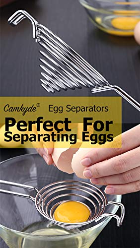Egg Separator Food Grade Stainless Steel Egg Yolk White Separation Tool (Red)