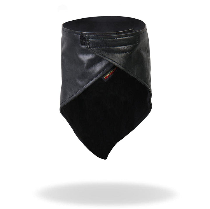 Hot Leathers Leather Neck Warmer with Fleece Lining (Bl