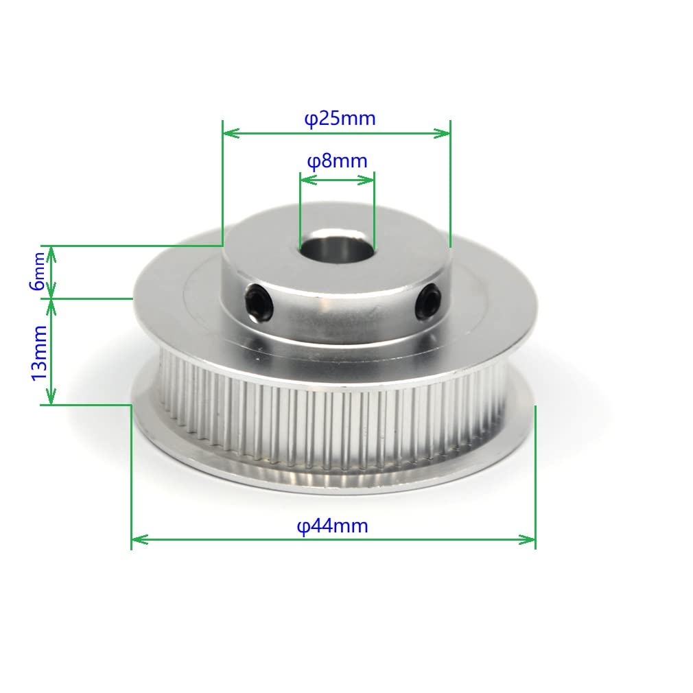 2PCs Aluminum 2GT Timing Pulley 60 Teeth Bore 8mm for 3D Printer CNC Machine 10mm Width 2GT Timing Belt