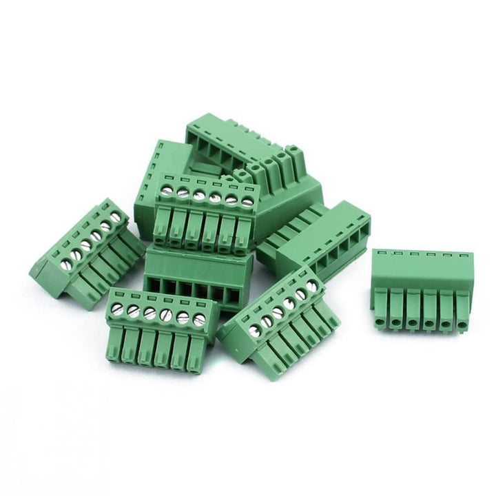 Cermant 10PCS 6 Pin 3.5mm Pitch PCB Green Pluggable Ter