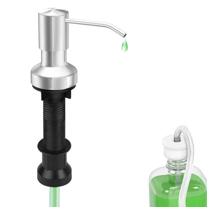 Kitchen Sink Soap Dispenser Brushed Nickel Countertop Soap Dispenser Pump with 47 Extension Tube Kit and 17 Oz Bottle Built in Bathroom Sink Soap Dispenser Dish Soap Pump