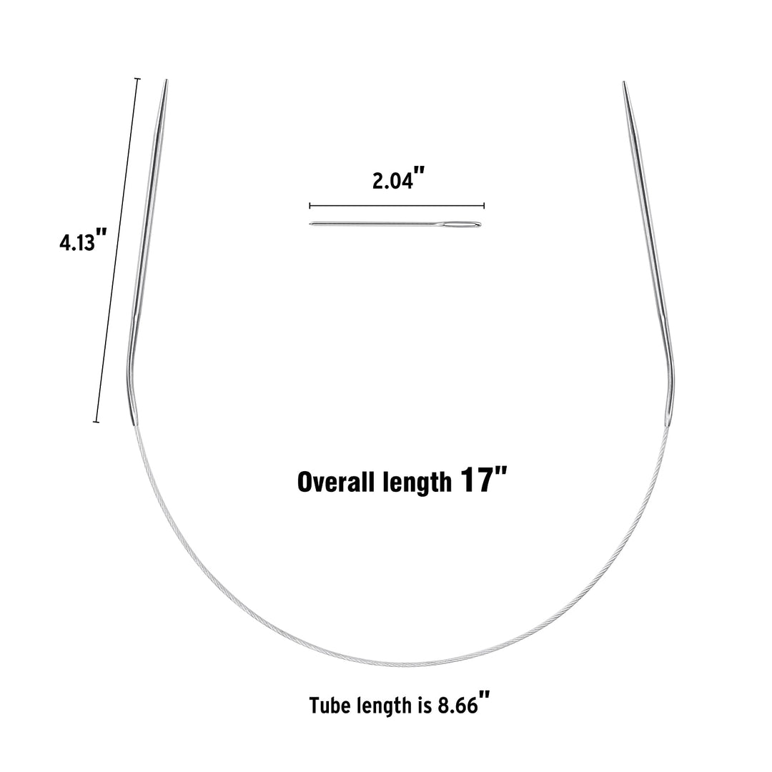 Stainless Steel Circular Knitting Needles 16 Inch, 11 Round Yarn Knitting Needles with Magic Loop, 11 Sizes 1.5-5mm Double Pointed Flexible Knitting Needles for Socks Weave Knitting Set for Beginner