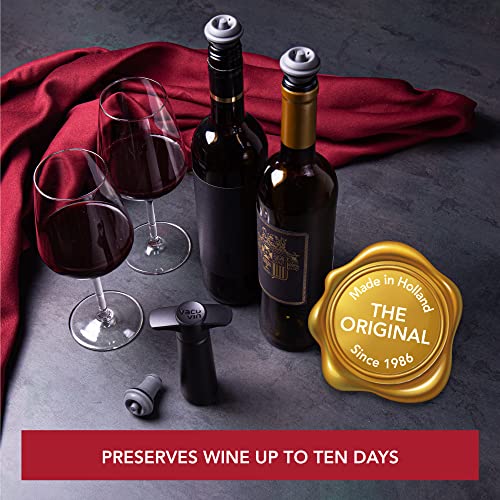 Wine Saver Vacuum Stoppers - Set of 4 - Gray - for Wine Bottles - Keep Wine Fresh for Up to a Week with Airtight Seal - Compatible with Wine Saver Pump