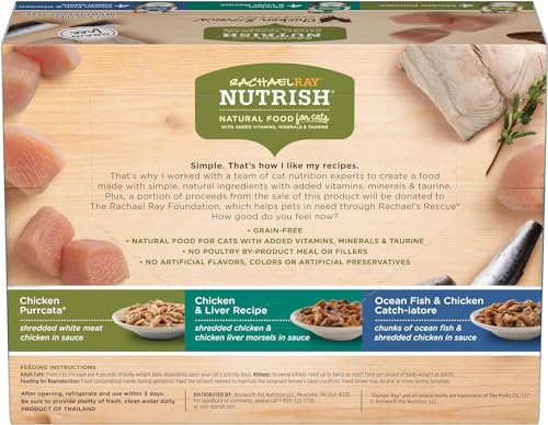 Rachael Ray Premium Wet Cat Food, Chicken Lovers Variety Pack, Grain Free, 2.8 Oz. Tub, Pack Of 12