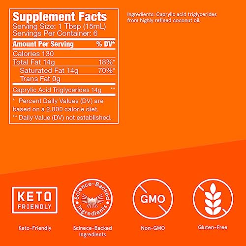 Bulletproof Brain Octane C8 MCT Oil Travel Size, 3 Ounc