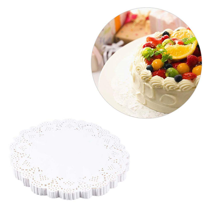 4 inch White Lace Paper Doilies - 100PCS Round Paper Doilies - Disposable Paper Placemats - for Wedding, Birthday, Cakes, Desserts, Tableware Food Decoration