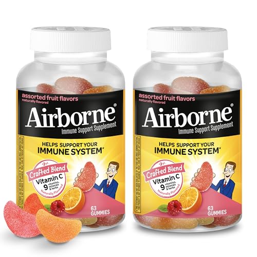750mg Vitamin C Gummies For Adults, Immune Support Gummies With Powerful Antioxidants Vit C & E, Caffeine Free - 2x63ct Bottle (42 Servings), Assorted Fruit Flavor