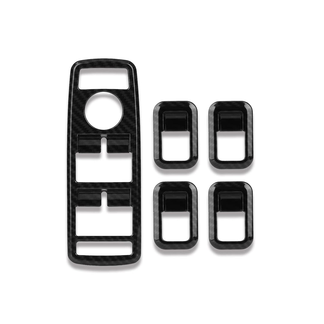 5 Pcs Keenso Carbon Fiber Power Window Buttons, Switch Button Cover Trim Accessories Decoration for A B C E CLA GLA GLK ML GLE Class W204