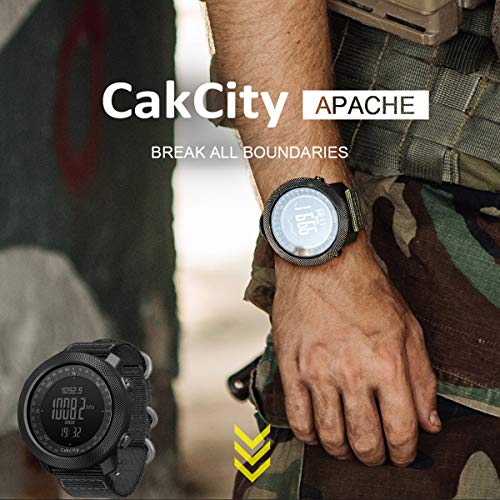 Digital Sports Watches for Men Military Watches with Compass Temperature, Steps Tracker, Large Dial, Model: Apache
