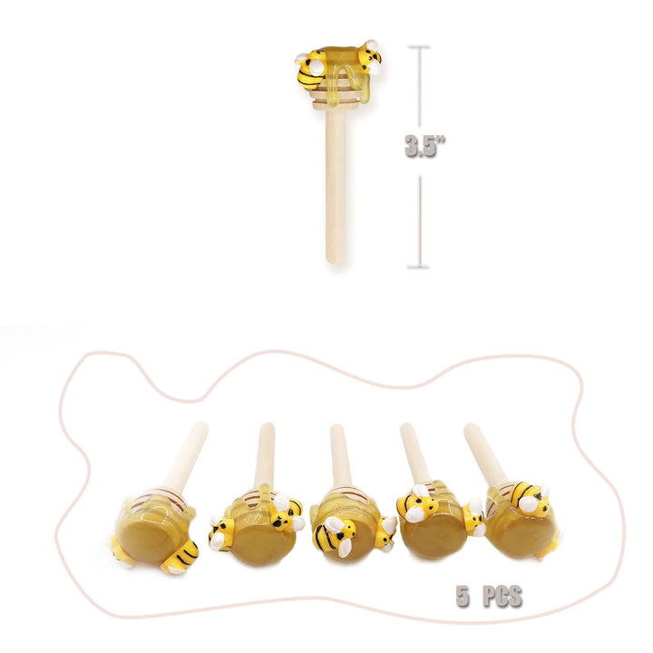 5 PCS Honey Dipper with Faux Honey Mini Bee Tiered Tray Decor Spring Summer Farmhouse Kitchen Display