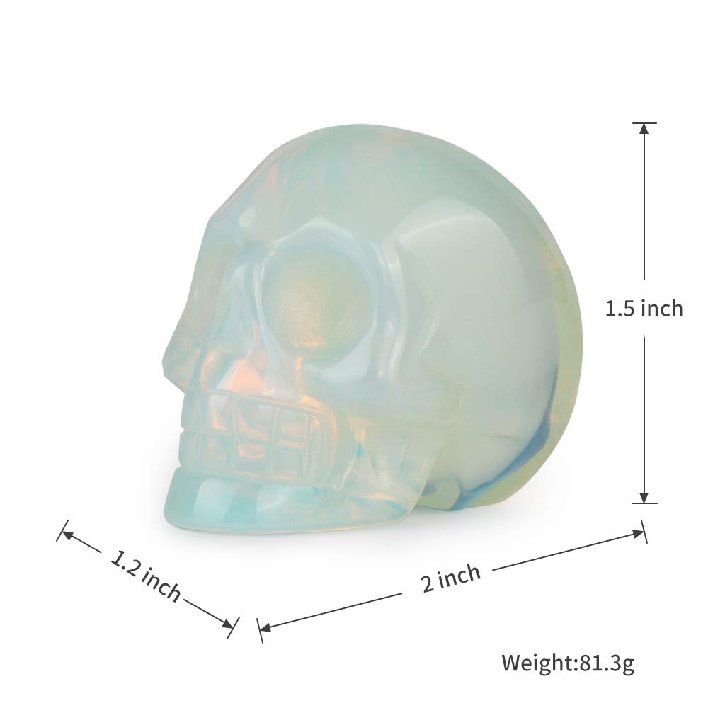 Artistone 2.0 Opalite Crystal Skull Head Decor Statue C