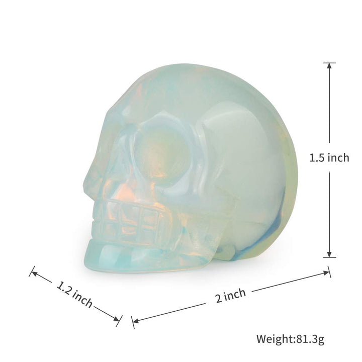 Artistone 2.0 Opalite Crystal Skull Head Decor Statue C