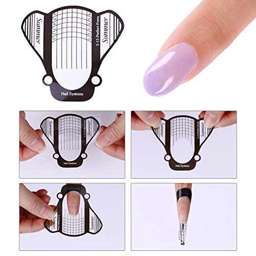 100Pcs/Pack Nail Forms Extension Tips Guide Extension French DIY Tool Acrylic UV Gel Nail Art Tools Builder Sticker Sculpting (Bee)