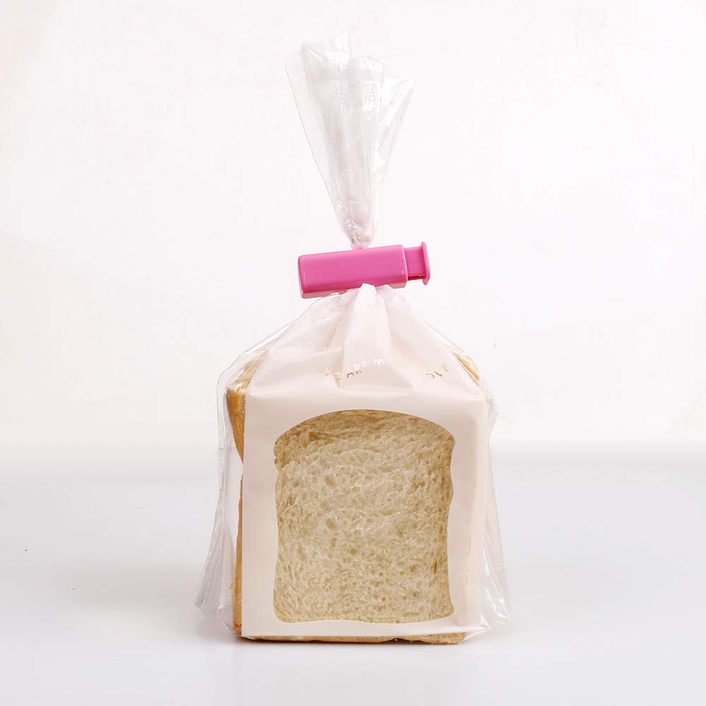 Squeeze Bread Bag Cinch Clips, Slip Grip Easy Squeeze &amp; Lock, 4 Color, 12 Pack